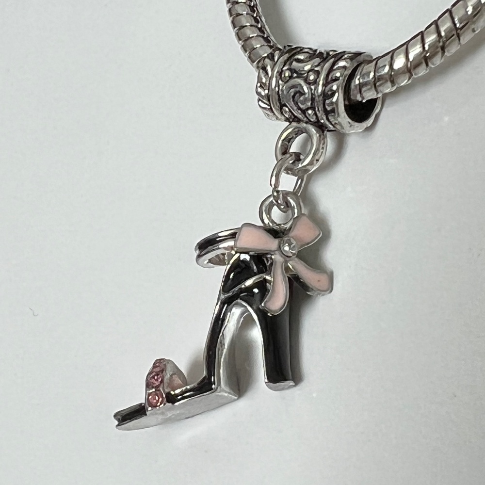 “HIGH HEEL SHOE” Dangling Charm Bead For European Style Charm Bracelets